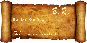 Berky Renátó névjegykártya